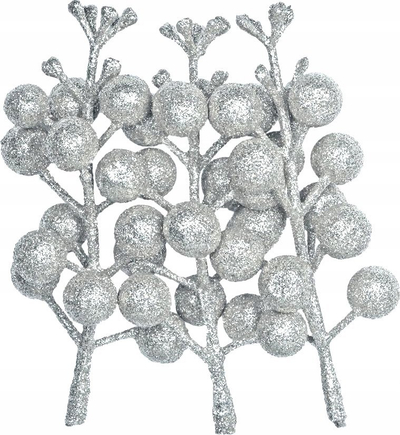 Degë zbukurimi Titanum Silver Virginia Creeper, set me 3 copë, ngjyrë argjendtë