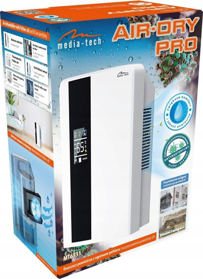 Навлажнувач на воздух Media-tech Air-dry Pro MT6531, одвлажнувач, бел