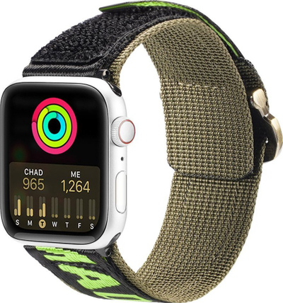 Ремче за часовник од најлон Dux Ducis Strap Outdoor, 49 45 44 42mm, црно-зелено