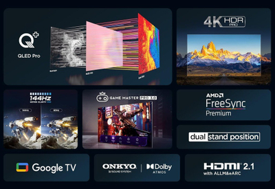 Televizor TCL QLED 85T8BX1, 85", 4K Ultra HD, Google TV, i zi