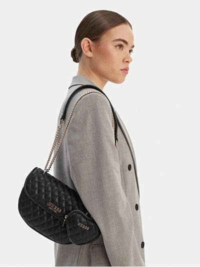 Çantë dore Guess Atabey HWQG98 94210, për femra, e zezë