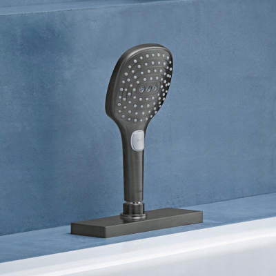 Dush dore Hansgrohe Raindance Select E 120, 120mm, 3 mënyra llaku, i zi mat