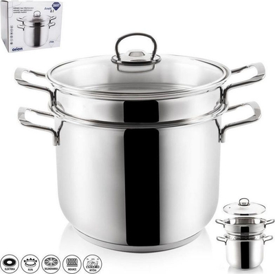 Tenxhere për makarona Orion Anett, set me 3 pjesë, 6L, inoks