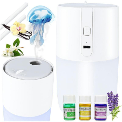 Difuzer dhe lagështues ajri RGB, 300ml, me LED shumëngjyrës, me vajra aromatikë