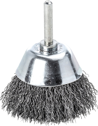Furçë kupë teli Milwaukee Crimped, 50mm, bosht 6mm, metalike