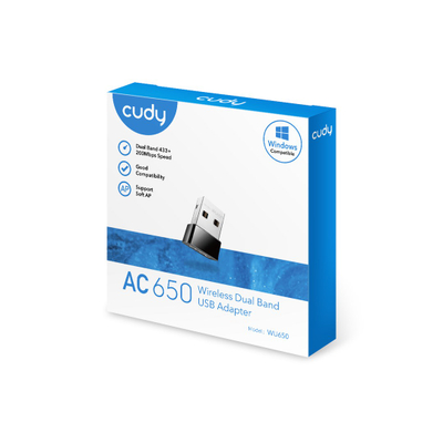 Përshtatës Wi-Fi Cudy WU650, Dual-Band, USB, i zi