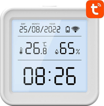 Sensor i mençur temperature dhe lagështie Gosund S6, Wi‑Fi, ekran LCD me ndriçim, i bardhë