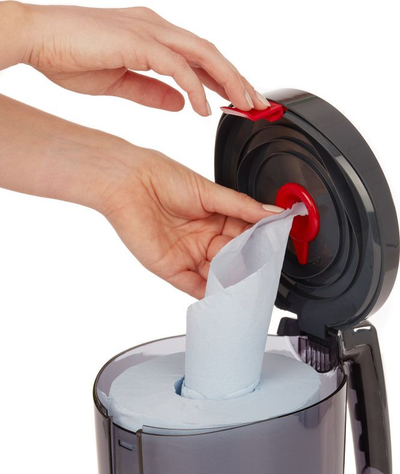 Dispenser letrash WypAll Reach Portable Centrefeed 6221, për rrolat e letrës, portativ me dorezë, i zi