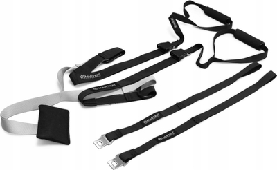 Set rripash trajnimi Master Suspension Trainer, ushtrime me peshën e trupit, me doreza dhe çantë për me e marrë me vete, i zi