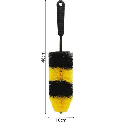 Furçë Dunlop për pastru llantat, Ø9.5cm, 46cm, e verdhë me të zezë