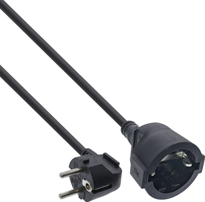 Kabllo zgjatuese InLine Power Extension Cable, Type F Schuko, 10m, e zezë
