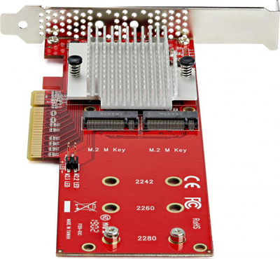 Kartë adaptuese SSD StarTech Dual M.2 PCIe, PCIe 3.0 x8 x16, NVMe AHCI, e zezë