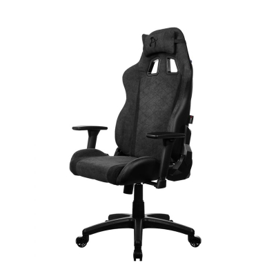 Гејминг столица Arozzi Avanti Soft Fabric, ергономска, со прилагодливи потпирачи за раце, темно сива