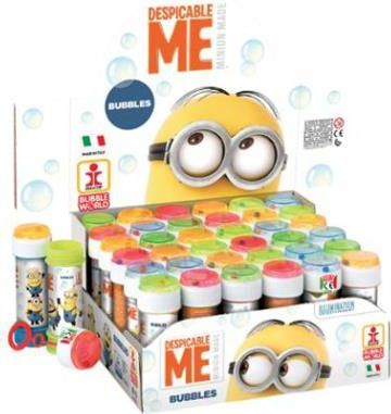 Играчка меурчиња Бабл Ворлд Миниони, туба 60 ml, со лавиринт, шарена
