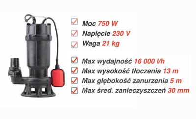 Pompë hekuri - YATO, me një mulli 750W (YT-85350)