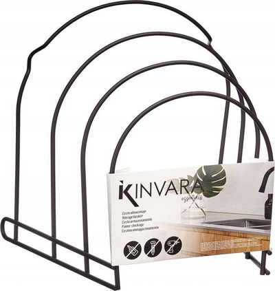 Organizues tiganësh Kinvara Pan Stand, 3 nivele, metal, i zi mat