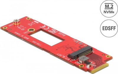 Adapter SSD DeLOCK 63797, M.2 në EDSFF E1.S, 2280 2260, i kuq