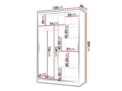 Dollap LINO III + LED, Bezhë