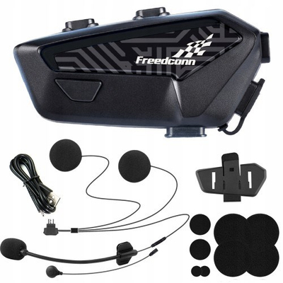 Interkom motoçiklete FreedConn F1 Plus V2, Bluetooth 5.4, rreze 500 m, i zi