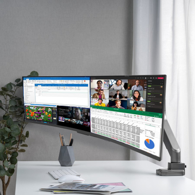 Krah monitori V7 DM1HDS, montim me kapëse tavoline, VESA, gri me të zezë