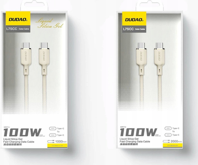 Kabllo USB C Dudao L7Scc, USB C në USB C, 100W, 2m, e bardhë