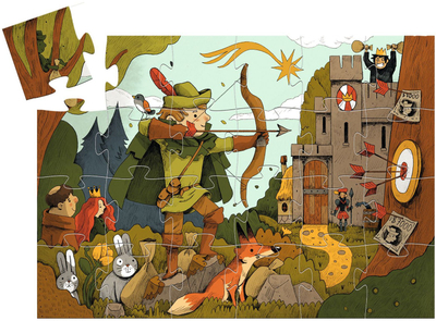 Сложувалка Djeco Robin Hood, 36 делови, со фигури, многубојна