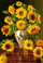 Puzzle Castorland: Sunflowers in a peacock vase, 1000 elemente