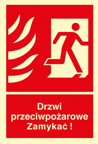 Shenjë sigurie PROCERA Sign TDC BH-BB014BBPS, derë kundër zjarrit, drejtim evakuimi djathtas