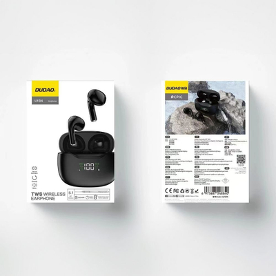 Kufje wireless Dudao U15N, Bluetooth 5.1, kuti karikimi me ekran LED, të zeza