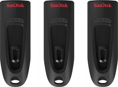 USB SanDisk Ultra, 64GB, USB 3.2 Gen 1, e zezë