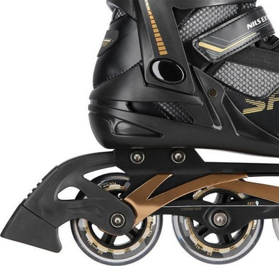 Rrota inline Nils Extreme NA2150, nr. 42, kushineta ABEC9, të zeza me ari
