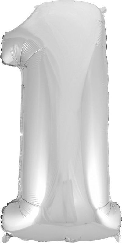 Ballon me numër 1 GoDan, 85cm, i hirtë