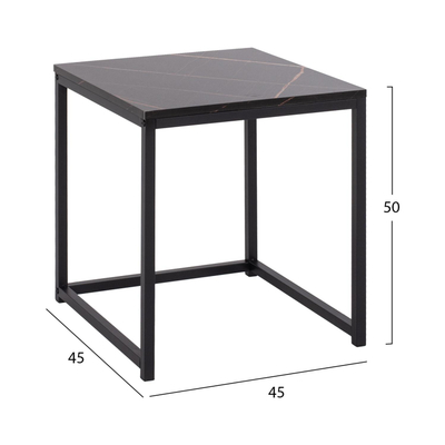 Set tavolina anësore Grelay 2-pjesësh MDF & metal 45×45×50 cm (HM8762.13)
