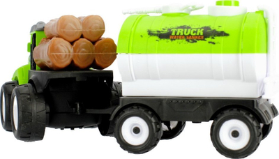 Kamion lodër Qin Yu Toys Farmer Truck, me rimorkio cisternë, për kalamaj 3+, jeshil