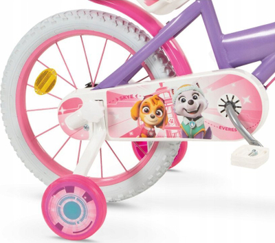 Biçikletë për kalamaj Toimsa Paw Patrol 1680, 16", me rrota ndihmëse, vjollcë