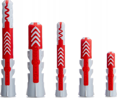 Set tiplash Fischer DuoPower 558627, 910 copë, L-BOXX, i kuq