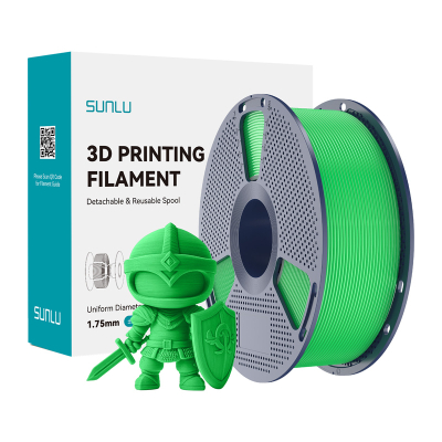 Filament 3D SUNLU PLA+, 1.75 mm, 1 kg, i gjelbër