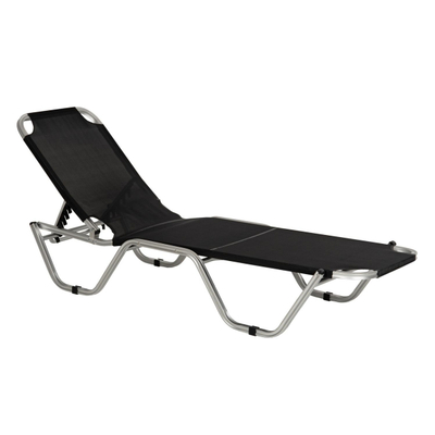 Shezllon profesional alumini WALDO i zi 195×53–60×30 cm (HM5071.90), zezë