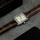 Ora dore Casio LTP-V007L-9E, me akrepa, me rrip lëkure, fushë ivory