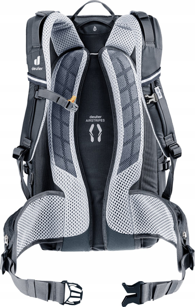 Çantë biçiklete Deuter Trans Alpine 30, 30L, me sistem Airstripes, e zezë