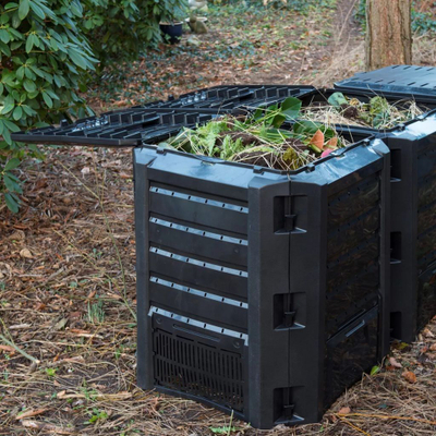 Kosh kompostimi Nature Thermo, 1200 L, me dy kapakë, i zi