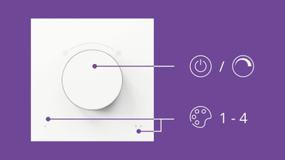 Ndërprerës smart WiZ Smart Dial Switch, kontroll ndriçimi, i bardhë