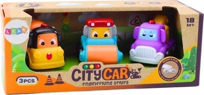 Set lodrash ndërtimi LEAN Toys City Car ZA4737A, 3 makina, material i butë, shumëngjyrëshe