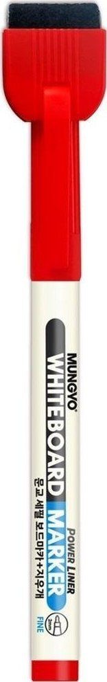 Marker tabelash Mungyo Dry Erase Mini, set 12 copë, me sfungjer, i kuq