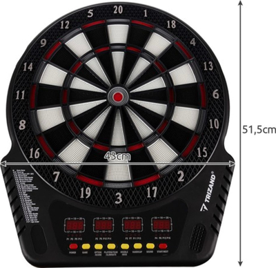 Tabllo elektronike darts Trizand, 27 lojëra, 6 shigjeta, e zezë