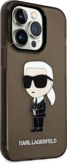 Kapak telefoni Karl Lagerfeld Ikonik KLHCP14LHNIKTCK, për iPhone 14 Pro, hardcase, i zi