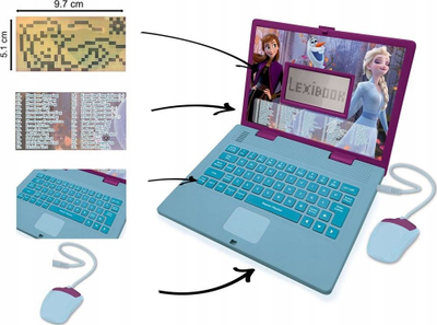 Laptop edukativ Lexibook Frozen JC598FZi17, dygjuhësh, me lojëra, blu