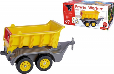 Rimorkio lodër BIG Power Worker Maxi Trailer, plastike, për kalamaj 3+, e verdhë me gri
