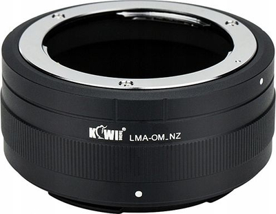 Përshtatës lentesh KiwiFotos Olympus OM për kamera Nikon Z, i zi