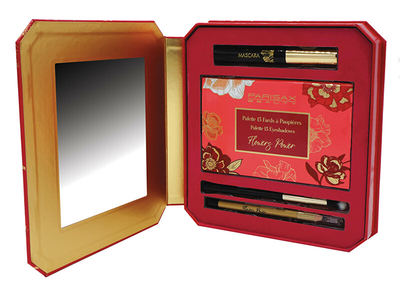 Set kozmetik Parisax Intense Look, paletë hijesh për sy + maskarë për qerpikë + laps për sy + furçë për hije të syve